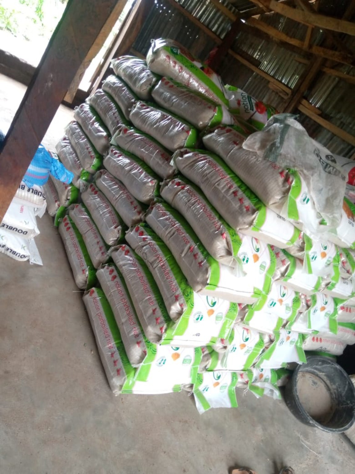 Packaged rice at Ibrahim Multipurpose Enterprises